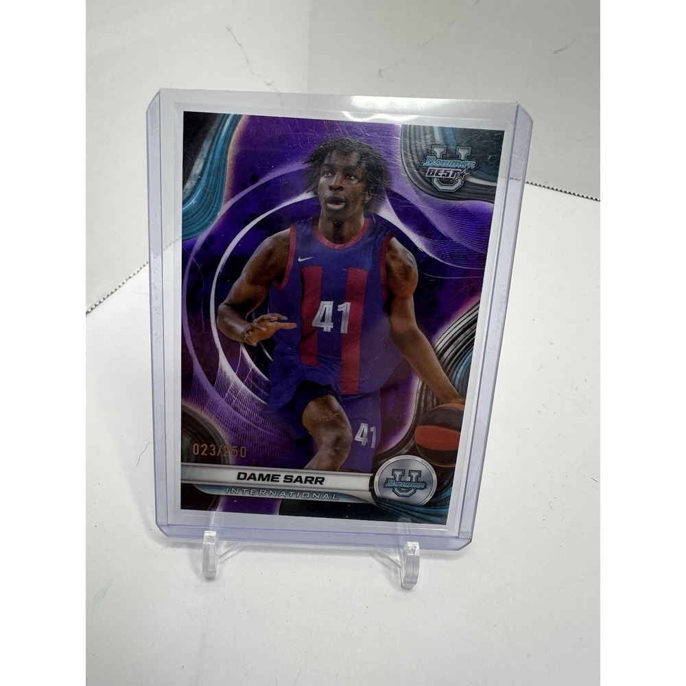 2024 Topps Bowman's Best U Dame Sarr Purple Refractor /250 Card 17 Basketball